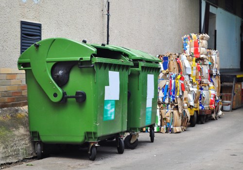 Different types of business waste materials such as paper and plastics